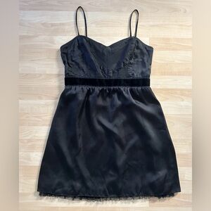 American Eagle Outfitters Black Satin Dress